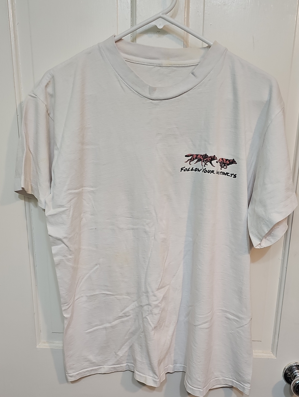 Follow Your Instincts White Graphic Tee